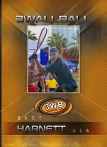 Back of Bret Harnett 3WallBall Trading Card