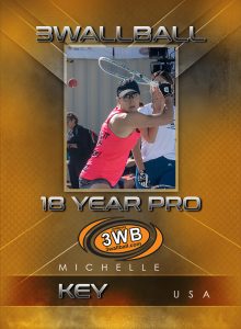 Back of Michelle Key 3WallBall Trading Card