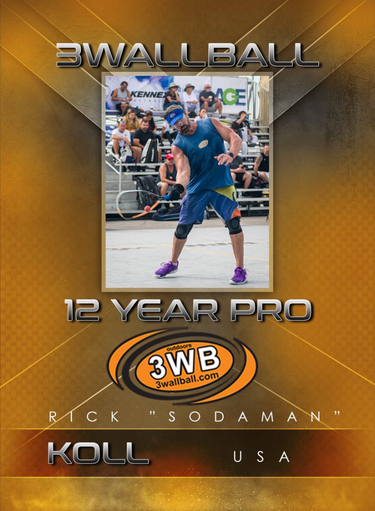 Back of Rick Sodaman Koll 3WallBall Trading Card