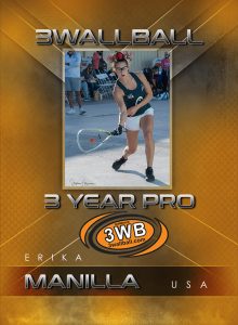 Back of Erika Manilla 3WallBall Trading Card