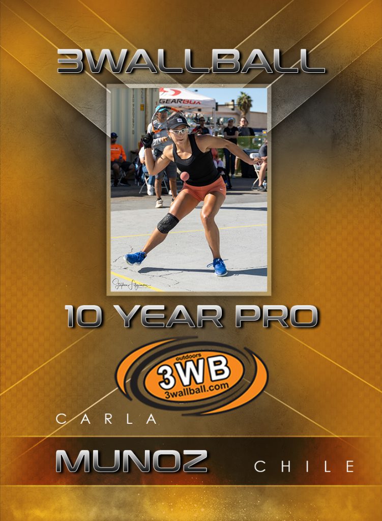 Back of Carla Munoz 3WallBall Trading Card