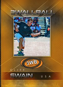 Back of Cliff Swain 3WallBall Trading Card